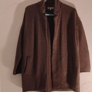 Madewell Wool Blend Gorgeous Brown Sweater Coat Jacket Sz S M Very Warm & Cozy